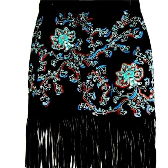 Jessie USA Rheinstones Fringed Suede Mini … - Picture 1 of 8